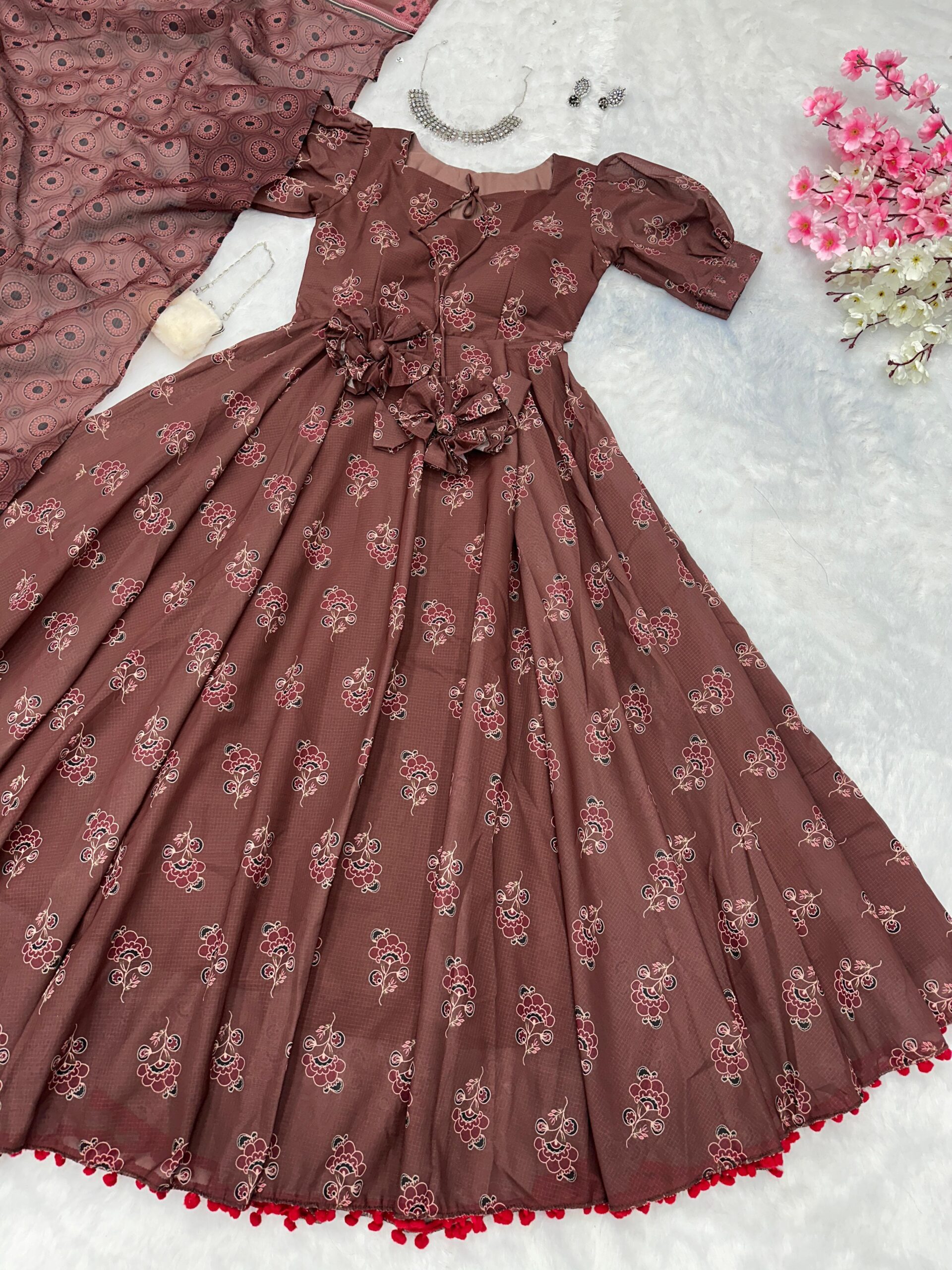 Cotton Anarkali Suit Nature Online